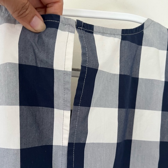 Hd In Paris Anthropologie Blue White Plaid Poplin Peplum Top size 8, EU 40 - Picture 9 of 11
